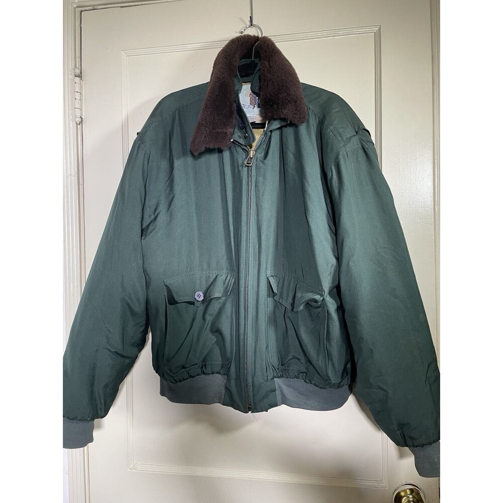 Vintage Avirex Flite Silk Jacket Mens XL Green